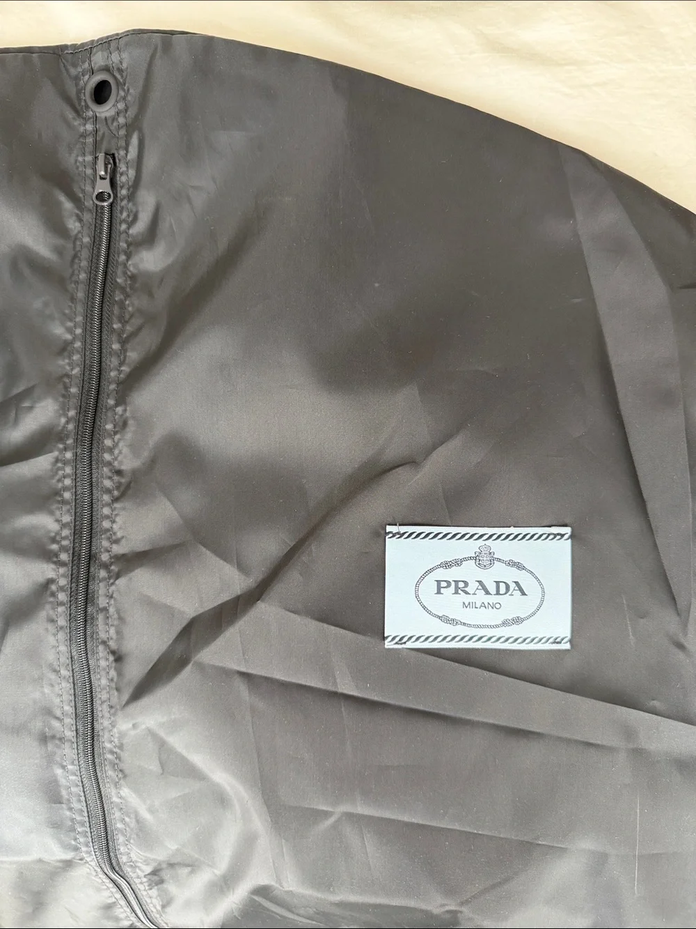 PRADA Garment Carrier Bag Black Cotton With Logo + PRADA Hanger